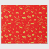 Merry Vegan kerstagedieren Cadeaupapier (Vlak)