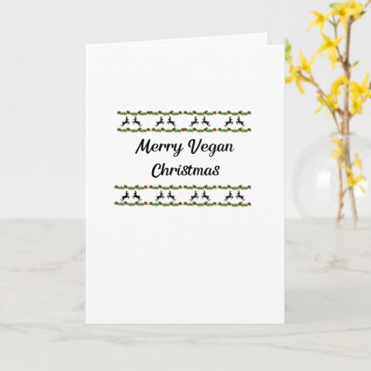 Merry Vegan Kerstan Kaart (Gele Bloem)