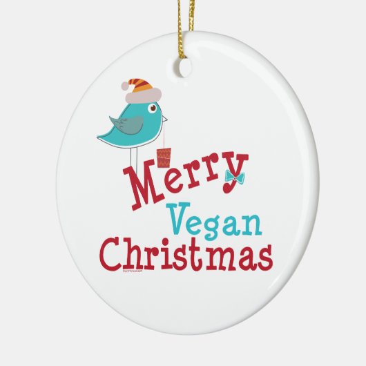 Merry Vegan Kerstan Keramisch Ornament (Links)