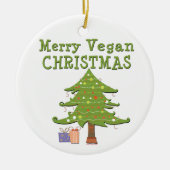 Merry Vegan Kerstan Keramisch Ornament (Voorkant)