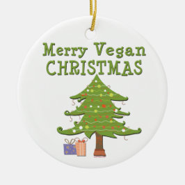 Merry Vegan Kerstan Keramisch Ornament