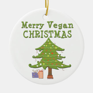 Merry Vegan Kerstan Keramisch Ornament
