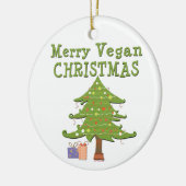 Merry Vegan Kerstan Keramisch Ornament (Links)