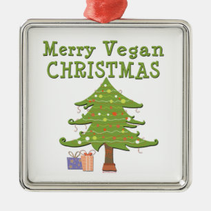 Merry Vegan Kerstan Metalen Ornament