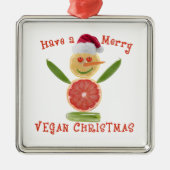 Merry Vegan Kerstan Metalen Ornament (Voorkant)