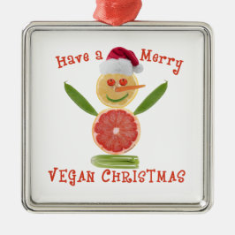 Merry Vegan Kerstan Metalen Ornament
