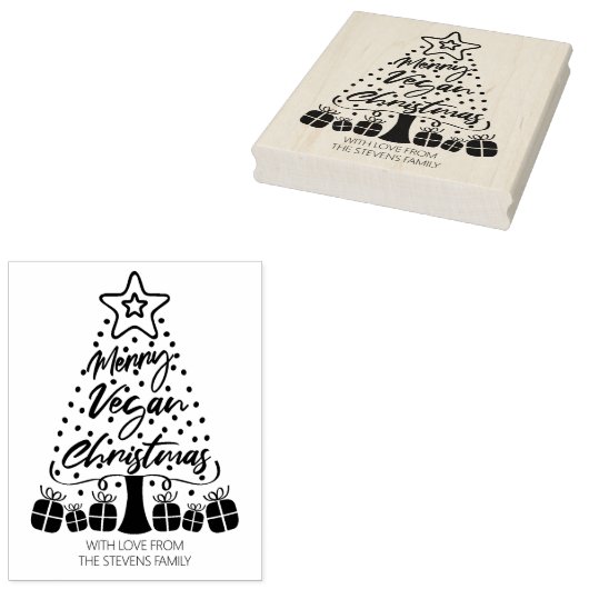 Merry Vegan Kerstan Rubberstempel (Gestempeld)