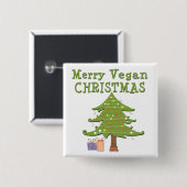 Merry Vegan Kerstan Vierkante Button 5,1 Cm (Voorkant /achterkant)