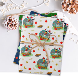 Merry Vegan Kerstmis, Funny Turkey Inpakpapier Vel