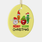Merry vegan Kerstmis Keramisch Ornament (Rechts)