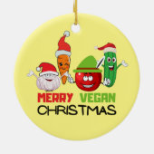 Merry vegan Kerstmis Keramisch Ornament (Achterkant)