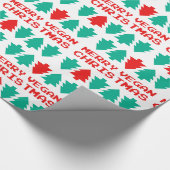 Merry Vegan Kerstmis-omslagpapier Cadeaupapier (Hoek)