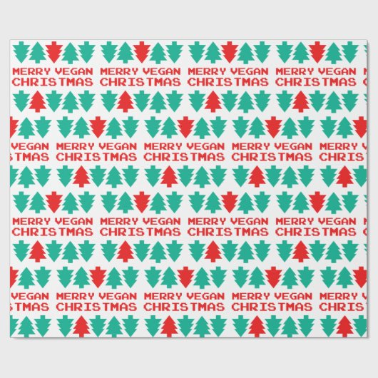 Merry Vegan Kerstmis-omslagpapier Cadeaupapier (Vlak)
