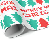 Merry Vegan Kerstmis-omslagpapier Cadeaupapier (Rol Hoek)