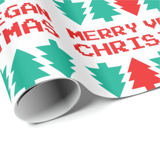 Merry Vegan Kerstmis-omslagpapier Cadeaupapier (Rol Hoek)