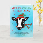 Merry Vegan Kerstmis (pas bericht aan binnenin aan Kaart (Gele Bloem)