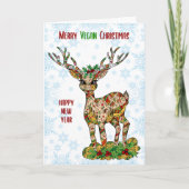 Merry Vegan Kerstmis, rendierster Kaart (Voorkant)