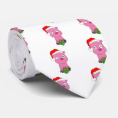 Merry Vegan Kerstroze roze papparel Stropdas (Opgerold)