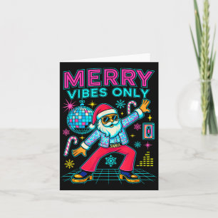 Merry Vibes Alleen Kerstman Kerst Disco Retro 70s Kaart
