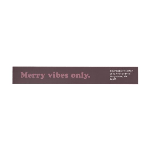 Merry Vibes Alleen retro kerst retouradres (Individueel)