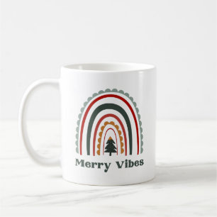 Merry Vibes Boho Rainbow Retro Kerstmis Koffiemok