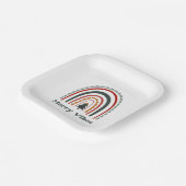 Merry Vibes Boho Rainbow Retro Kerstparty Papieren Bordje (Gebogen)