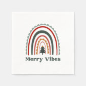 Merry Vibes Boho Rainbow Retro Kerstparty Servet (Voorkant)