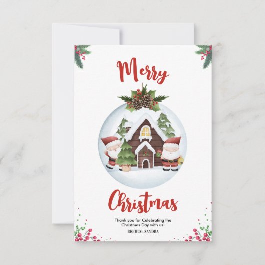 Merry Vibes Christmas Party Bedankkaart (Voorkant)