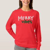 Merry Vibes Christmas Woman's Longsleeve T-shirt (Voorkant)