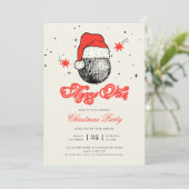 Merry Vibes Disco Santa Hat Retro Kerstfeest Kaart (Staand voorkant)