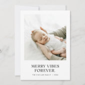 Merry Vibes Forever Baby Foto Kerst Feestdagenkaart (Voorkant)