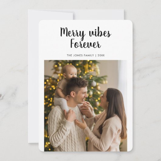 Merry Vibes Forever Photo Family Kaart (Voorkant)