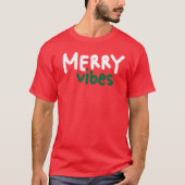 Merry Vibes Kerst T-shirt Rood (Voorkant)