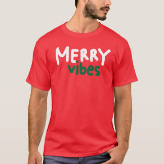 Merry Vibes Kerst T-shirt Rood