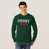 Merry Vibes - Mannen Longsleeve Groen T-shirt (Voorkant volledig)