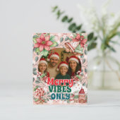 Merry Vibes Only – Funny Christmas Card Feestdagenkaart (Staand voorkant)