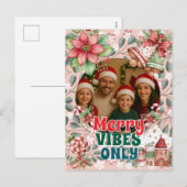 Merry Vibes Only – Funny Christmas Card Feestdagenkaart (Voorkant / Achterkant)