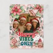 Merry Vibes Only – Funny Christmas Card  Feestdagenkaart (Voorkant)