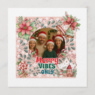 Merry Vibes Only – Funny Christmas Card Kaart