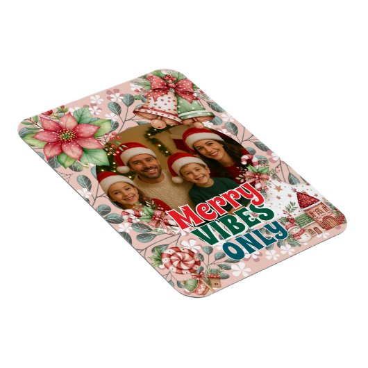 Merry Vibes Only – Funny Christmas Card Magneet (Rechterzijde)