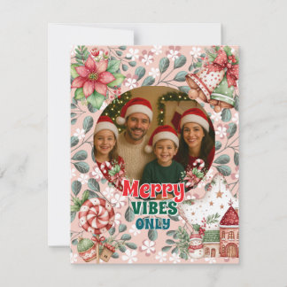 Merry Vibes Only – Funny Christmas Card RSVP Kaartje