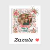 Merry Vibes Only – Funny Christmas Card  Sticker (Vel)