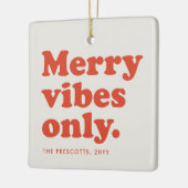 Merry vibes only leuke retro vakantiefoto keramisch ornament (Links)