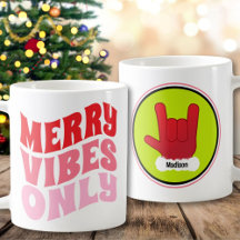 Merry Vibes Only Pink Green Naam Cool Christmas