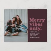 Merry vibes only retro berry feestdagenkaart (Voorkant)