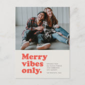Merry vibes only retro feestdagenkaart (Voorkant)