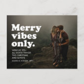 Merry vibes only retro feestdagenkaart (Voorkant)