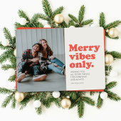 Merry vibes only retro foliday feestdagenkaart