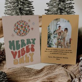 Merry Vibes Only Retro Foto Kaart