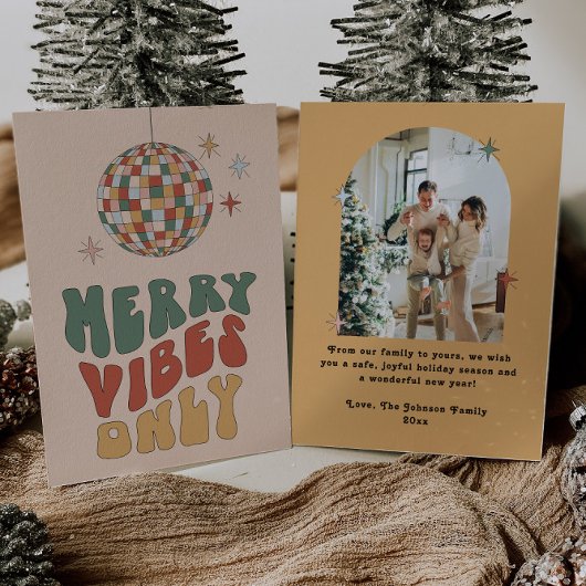 Merry Vibes Only Retro Foto Kaart